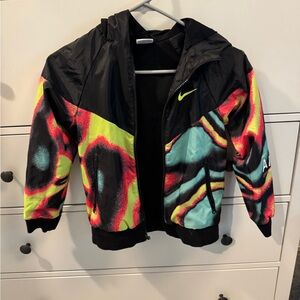 Nike Kids Black and Neon Multicolor Puffer Jacket